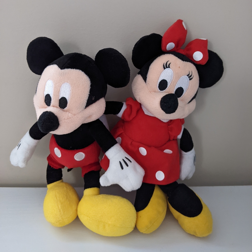 Disney Mickey and Minnie Mouses Stuffed Plush Duo Set